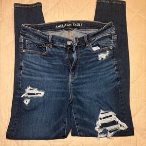 🦅 American Eagle Outfitters Hi-Rise Distressed Jegging 12 Regular